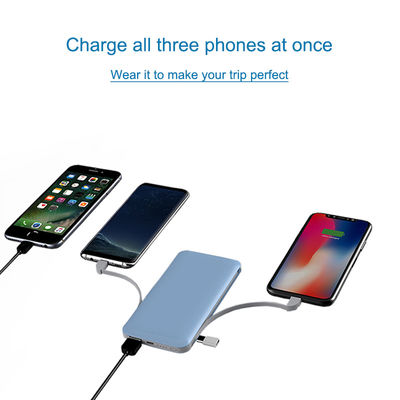 Cáp sẵn có 10000mAh 210g Ngân hàng điện siêu mỏng