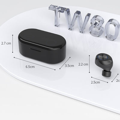 Tự động ghép nối TW80 IPX5 Tai nghe Bluetooth không dây chống thấm mồ hôi