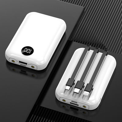 Bộ sạc không dây di động 10000mAh Màn hình LCD cáp sẵn có Ngân hàng điện