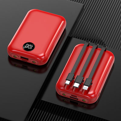 Bộ sạc không dây di động 10000mAh Màn hình LCD cáp sẵn có Ngân hàng điện